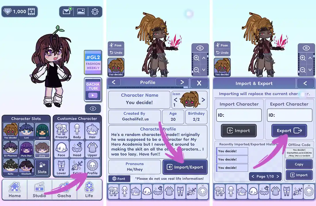 How to Export Gacha Life 2 Characters