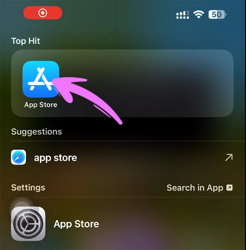 Launch App Store on iPhone